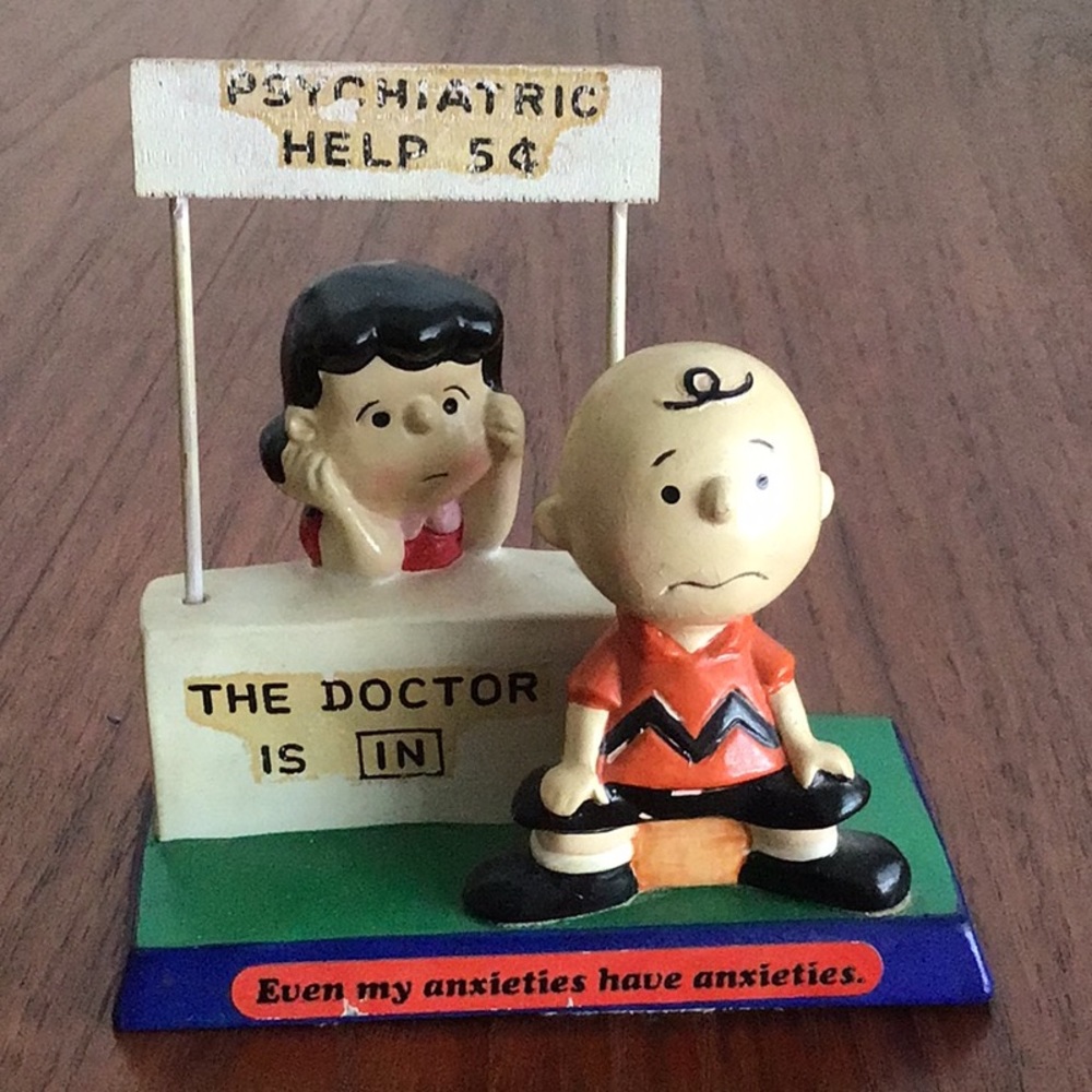 Lucy Psychiatric Booth with Charlie Brown 1971